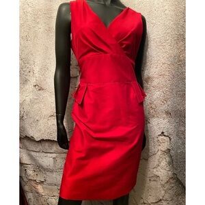 Evan Picone Red Sateen Dress